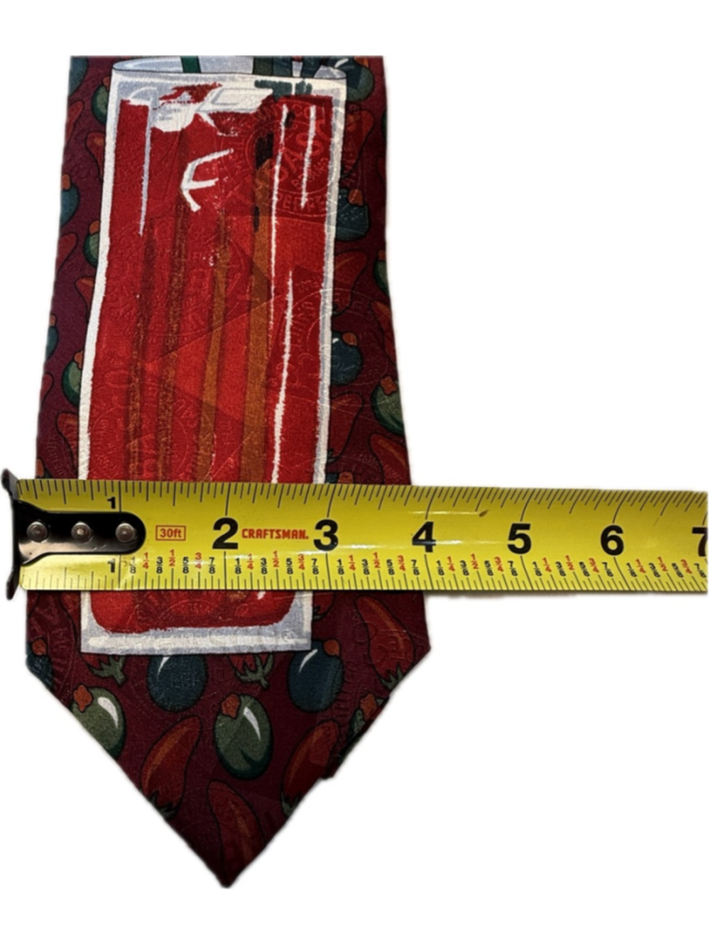 Tabasco Bloody Mary Novelty Silk Tie Peppers Olives Cocktail Necktie - Picture 3 of 5